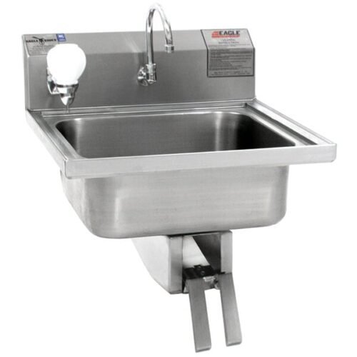 Eagle Group W1916 Stainless Steel Wall Mount Hand Sink with Knee Pedal Faucet