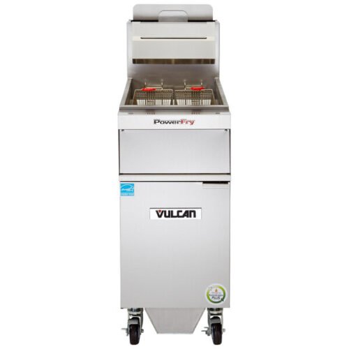 Vulcan 1VK65AF-2 PowerFry5 65-70 lb. Liquid Propane Floor Fryer with Solid State Analog Controls and KleenScreen Filtration System - 80,000 BTU