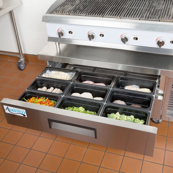 Cooking Performance Group 48CBLRBNL 48" Gas Lava Briquette Charbroiler with 52", 2 Drawer Refrigerated Chef Base - 160,000 BTU 5 Cooking Performance Group 48CBLRBNL 48" Gas Lava Briquette Charbroiler with 52", 2 Drawer Refrigerated Chef Base - 160,000 BTU - Image 5