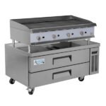 Cooking Performance Group 48CBRRBNL 48" Gas Radiant Charbroiler with 52", 2 Drawer Refrigerated Chef Base - 160,000 BTU 14 Cooking Performance Group 48CBRRBNL 48" Gas Radiant Charbroiler with 52", 2 Drawer Refrigerated Chef Base - 160,000 BTU