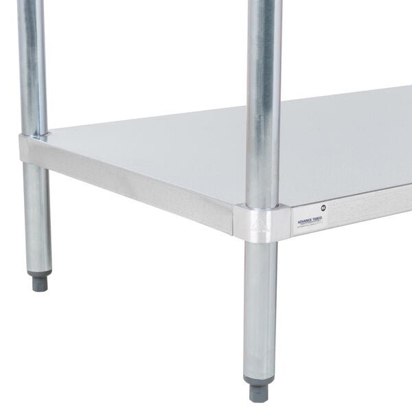 Advance Tabco H2G-308 Wood Top Work Table with Galvanized Base and Undershelf - 30" x 96" 2 Advance Tabco H2G-308 Wood Top Work Table with Galvanized Base and Undershelf - 30" x 96" - Image 2