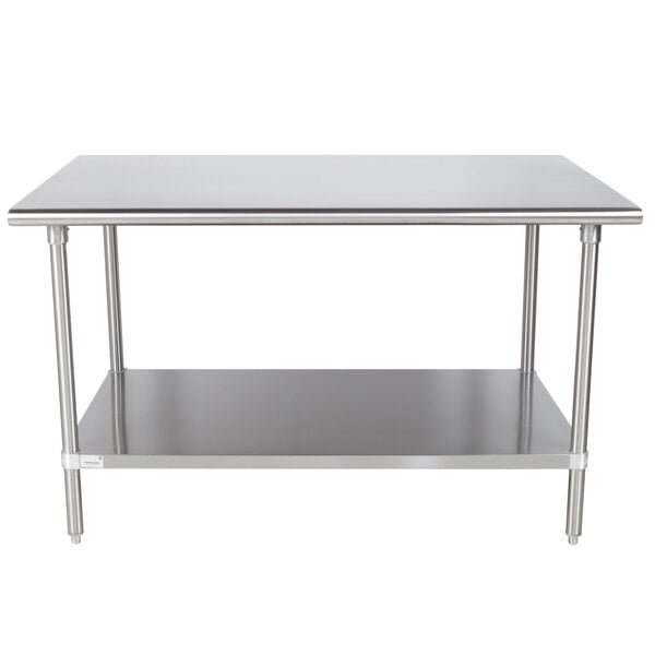 Advance Tabco Premium Series SS-365 36" x 60" 14 Gauge Stainless Steel Commercial Work Table with Undershelf 1 Advance Tabco Premium Series SS-365 36" x 60" 14 Gauge Stainless Steel Commercial Work Table with Undershelf
