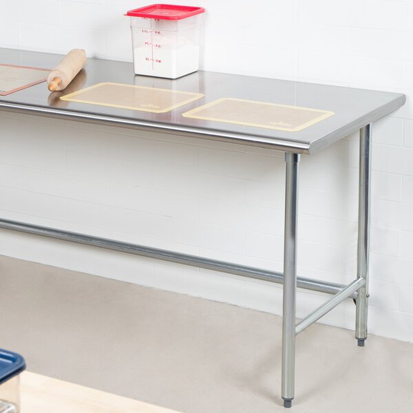 Advance Tabco TAG-308 30" x 96" 16 Gauge Open Base Stainless Steel Commercial Work Table 4 Advance Tabco TAG-308 30" x 96" 16 Gauge Open Base Stainless Steel Commercial Work Table - Image 4