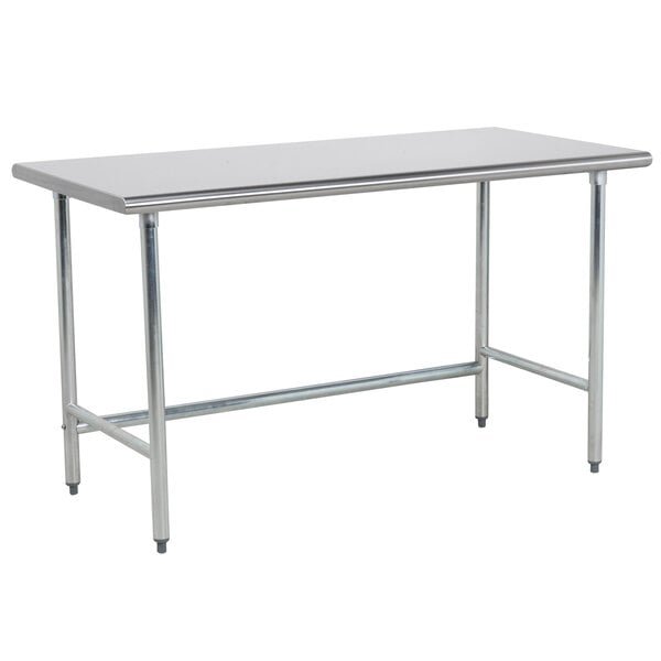 Advance Tabco TGLG-485 48" x 60" 14 Gauge Open Base Stainless Steel Commercial Work Table 3 Advance Tabco TGLG-485 48" x 60" 14 Gauge Open Base Stainless Steel Commercial Work Table - Image 3