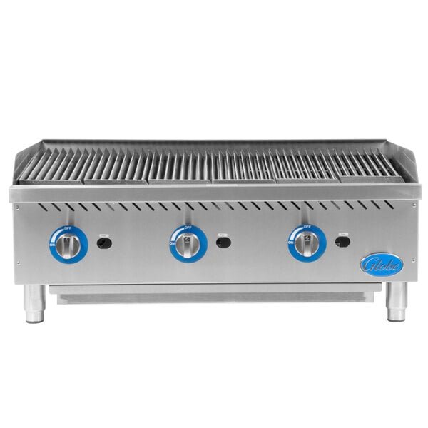Globe GCB36G-RK 36" Gas Lava Rock Charbroiler - 120,000 BTU 2 Globe GCB36G-RK 36" Gas Lava Rock Charbroiler - 120,000 BTU - Image 2
