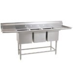 Eagle Group FN2054-3-18-14/3 Spec-Master 96" Three Compartment Commercial Sink with Two 18" Drainboards 2 Eagle Group FN2054-3-18-14/3 Spec-Master 96" Three Compartment Commercial Sink with Two 18" Drainboards