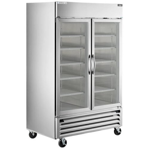 Beverage-Air HBRF49HC-1-A-G Horizon Series 52" Stainless Steel Glass Door Dual Temperature Reach-In Refrigerator / Freezer