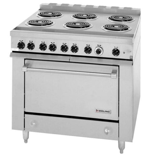 Garland 36ES33 Heavy-Duty Electric Range with 6 Open Burners and Storage Base - 208V, 1 Phase, 12.6 kW