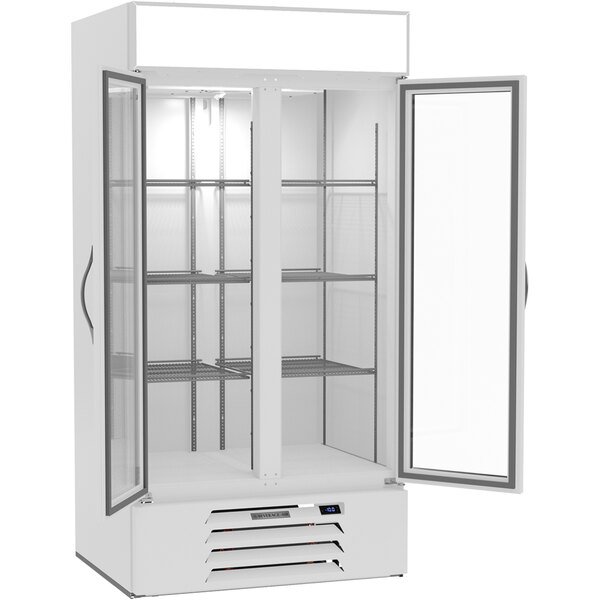 Beverage-Air MMF35HC-1-WS MarketMax 39 1/2" White Merchandising Freezer with Stainless Steel Interior 2 Beverage-Air MMF35HC-1-WS MarketMax 39 1/2" White Merchandising Freezer with Stainless Steel Interior - Image 2