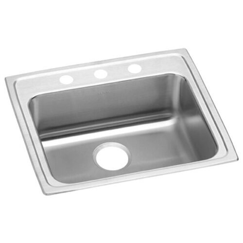 Zurn Elkay LRAD2521653 Lusterstone Classic Single Bowl ADA Drop-In Sink with Three Faucet Holes - 21" x 15 3/4" x 6 3/8" Bowl
