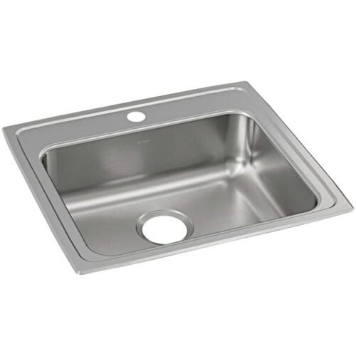 Zurn Elkay LRAD2219651 Lusterstone Classic Single Bowl ADA Drop-In Sink with One Faucet Hole - 18" x 18" x 6 3/8" Bowl
