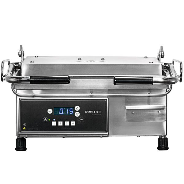 Proluxe CSD1515A Vantage CS Heavy-Duty Clamshell Sandwich Grill with Smooth Plates - 15" x 15" Cooking Surface - 120V, 2200W 4 Proluxe CSD1515A Vantage CS Heavy-Duty Clamshell Sandwich Grill with Smooth Plates - 15" x 15" Cooking Surface - 120V, 2200W - Image 4
