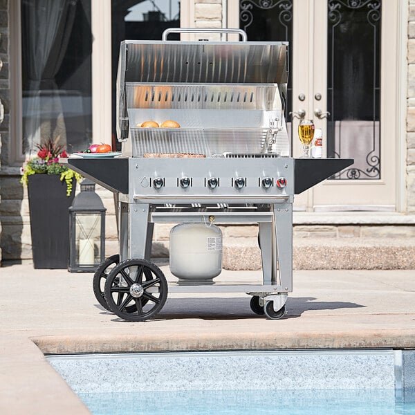 Crown Verity MCB-60WGP Liquid Propane 60" Mobile Outdoor Grill with Wind Guard Package 2 Crown Verity MCB-60WGP Liquid Propane 60" Mobile Outdoor Grill with Wind Guard Package - Image 2