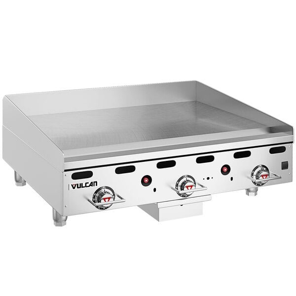 Vulcan MSA36-30C 36" Natural Gas Chrome Top Commercial Griddle / Grill with Snap-Action Thermostatic Controls and Extra Deep Plate - 81,000 BTU 1 Vulcan MSA36-30C 36" Natural Gas Chrome Top Commercial Griddle / Grill with Snap-Action Thermostatic Controls and Extra Deep Plate - 81,000 BTU