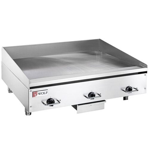 Wolf by Vulcan WEG36E-24C 36" Electric Countertop Griddle with Snap-Action Thermostatic Controls and Chrome Plate - 208V, 1 Phase, 16.2 kW