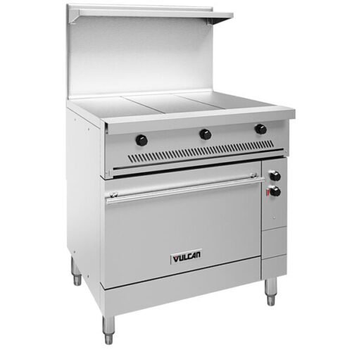 Vulcan EV36S-3HT208 Endurance Series 36" Electric Range with 3 Hot Tops and Oven Base - 208V, 20 kW