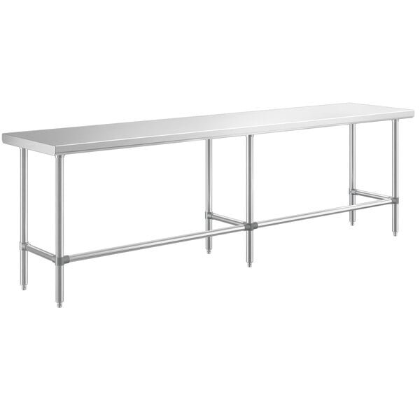 Regency Spec Line 24" x 108" 14-Gauge 304 Stainless Steel Commercial Open Base Work Table 3 Regency Spec Line 24" x 108" 14-Gauge 304 Stainless Steel Commercial Open Base Work Table - Image 3