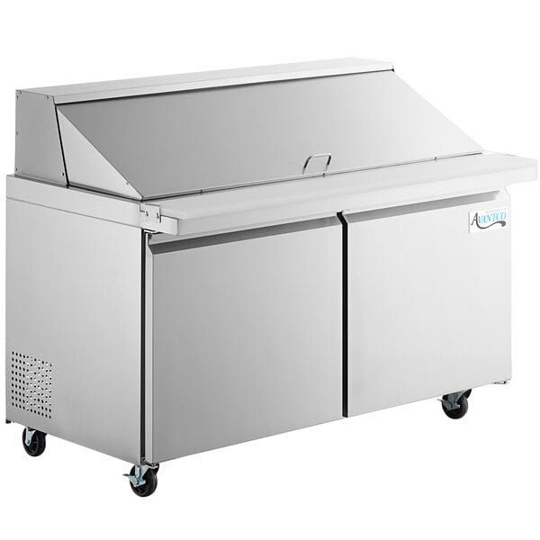 Avantco SS-PT-60M-HC 60" 2 Door Mega Top Stainless Steel Refrigerated Sandwich Prep Table 1 Avantco SS-PT-60M-HC 60" 2 Door Mega Top Stainless Steel Refrigerated Sandwich Prep Table