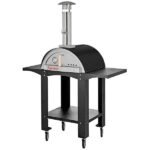 WPPO WKK-01S-WS-Black Karma 25 Black Stainless Steel Wood Fire Outdoor Pizza Oven with Mobile Stand 4 WPPO WKK-01S-WS-Black Karma 25 Black Stainless Steel Wood Fire Outdoor Pizza Oven with Mobile Stand