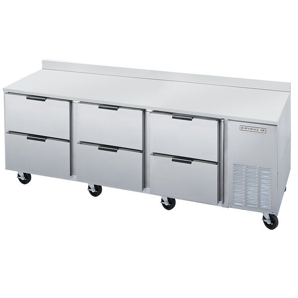 Beverage-Air WTRD93A-6-23 93" Compact Six Drawer Worktop Refrigerator with 3" Casters 1 Beverage-Air WTRD93A-6-23 93" Compact Six Drawer Worktop Refrigerator with 3" Casters