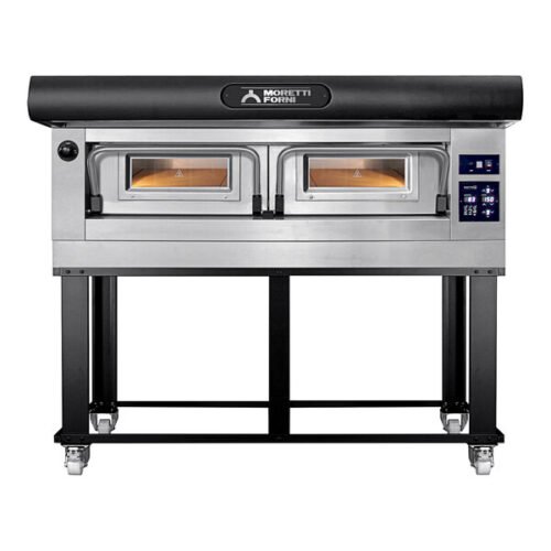 Moretti Forni P120E C Electric Single Deck Oven with Stand and Tray Holder Slides - 208V, 51 3/16"