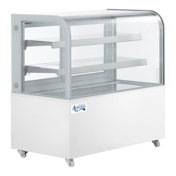 Avantco BC-48-HC 48" Curved Glass White Refrigerated Bakery Display Case 1 Avantco BC-48-HC 48" Curved Glass White Refrigerated Bakery Display Case
