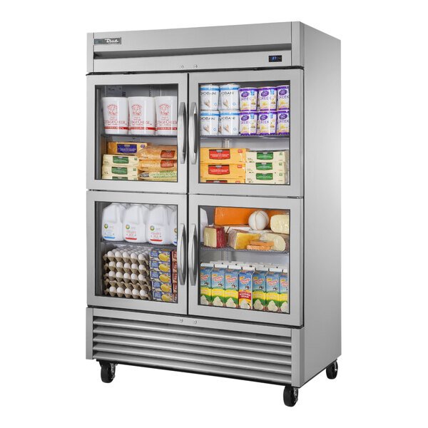 True T-49G-4-HC~FGD01 54 1/8" Bottom Mounted Glass Half Door Reach-In Refrigerator 1 True T-49G-4-HC~FGD01 54 1/8" Bottom Mounted Glass Half Door Reach-In Refrigerator