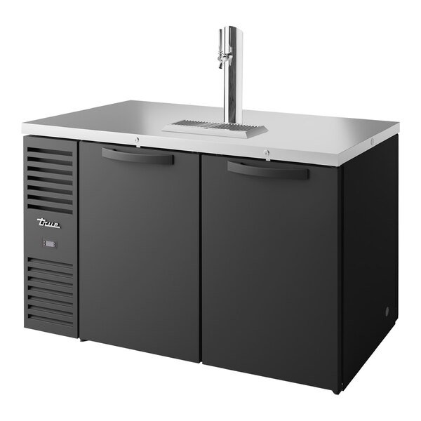 True TDR60-PTSZ1-L-B-SS-SS-1 60" Single Tap Kegerator Pass-Through Beer Dispenser - Black, (2) 1/2 Keg Capacity 1 True TDR60-PTSZ1-L-B-SS-SS-1 60" Single Tap Kegerator Pass-Through Beer Dispenser - Black, (2) 1/2 Keg Capacity
