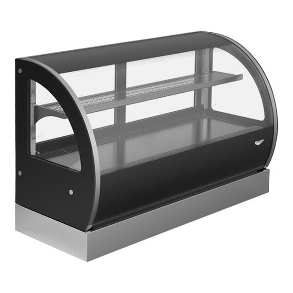 Vollrath RDCCV-48 48" Black Curved Refrigerated Countertop Display Case - 120V 1 Vollrath RDCCV-48 48" Black Curved Refrigerated Countertop Display Case - 120V
