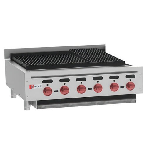 Wolf by Vulcan ACB36-NAT Natural Gas Low Profile 36" Medium-Duty Radiant Gas Countertop Charbroiler - 102,000 BTU