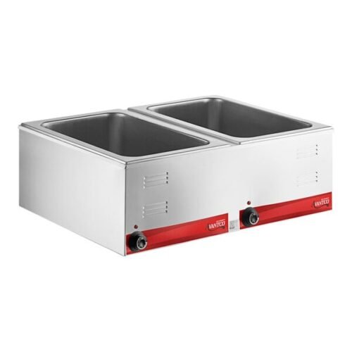 Avantco FW200D 12" x 20" Full Size Dual Well Electric Countertop Food Warmer with Thermostatic Controls - 120V, 2,000W