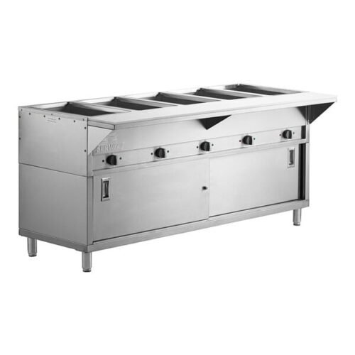ServIt Five Pan Open Well Electric Steam Table with Fully Enclosed Base - 208/240V, 3,750W