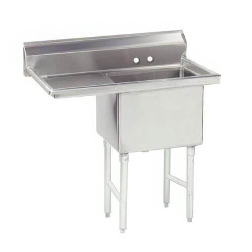 Advance Tabco FS-1-3024-24 Spec Line Fabricated One Compartment Pot Sink with One Drainboard - 56 1/2" - Left Drainboard