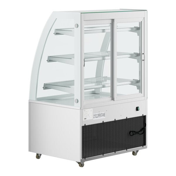 Avantco BCTD-36 36" White 3-Shelf Curved Glass Dry Bakery Display Case with LED Lighting 3 Avantco BCTD-36 36" White 3-Shelf Curved Glass Dry Bakery Display Case with LED Lighting - Image 3