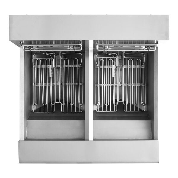 Frymaster FPRE214 High Efficiency Electric Floor Fryer with (2) 50 lb. Open Frypots, Built-In Filtration, and CM 3.5 Controls - 208V, 1 Phase, 28 kW 5 Frymaster FPRE214 High Efficiency Electric Floor Fryer with (2) 50 lb. Open Frypots, Built-In Filtration, and CM 3.5 Controls - 208V, 1 Phase, 28 kW - Image 5