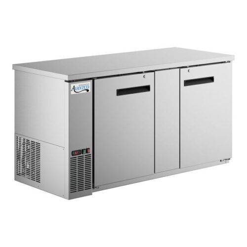Avantco UBB-3-HC 69" Stainless Steel Counter Height Solid Door Back Bar Refrigerator with LED Lighting
