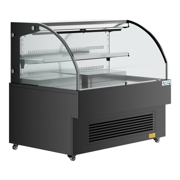 Avantco HAC-51-B 47 3/16" Black Horizontal Air Curtain Merchandiser with 1 Shelf and LED Lighting - 115V 1 Avantco HAC-51-B 47 3/16" Black Horizontal Air Curtain Merchandiser with 1 Shelf and LED Lighting - 115V
