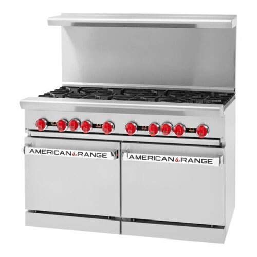 American Range Green Flame ARGF-8 48" Liquid Propane 8-Burner Range with 2 Space-Saver Ovens - 216,000 BTU