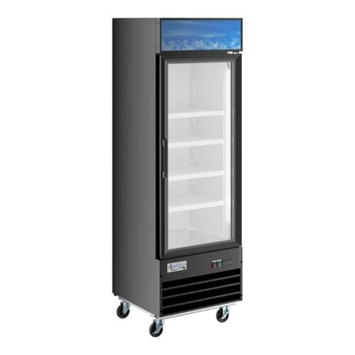 Avantco GDC-12F-HC 27" Black Swing Glass Door Merchandiser Freezer with LED Lighting