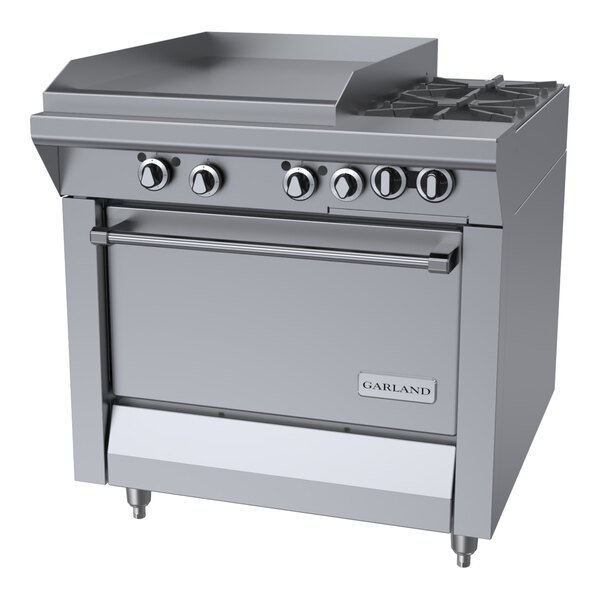 Garland M48-23R Master Series Liquid Propane 2 Burner 34" Range with 23" Griddle and Standard Oven - 141,000 BTU (Thermostatic Controls) Garland M48-23R Master Series Liquid Propane 2 Burner 34" Range with 23" Griddle and Standard Oven - 141,000 BTU (Thermostatic Controls)