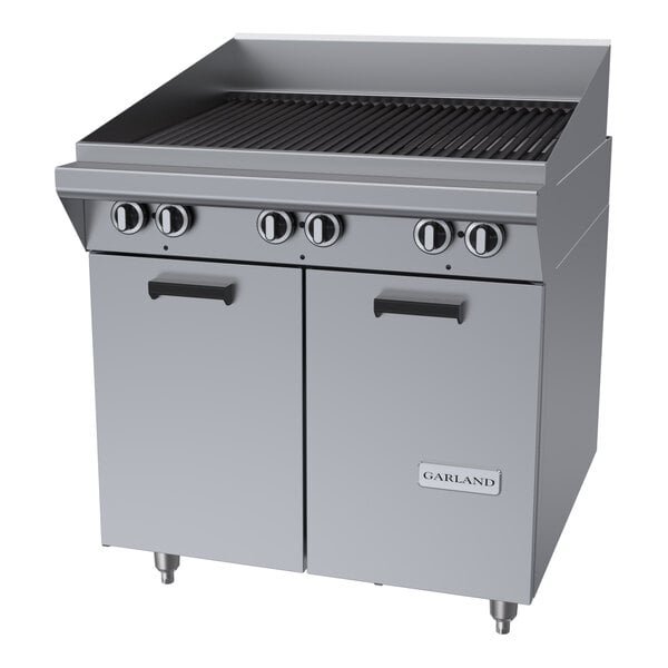 Garland M34B Master Series Natural Gas Range Match 34" Briquette Charbroiler with Storage Base - 90,000 BTU 1 Garland M34B Master Series Natural Gas Range Match 34" Briquette Charbroiler with Storage Base - 90,000 BTU