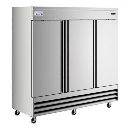 Avantco SS-3F-HC 81 5/16" Stainless Steel Solid Door Reach-In Freezer