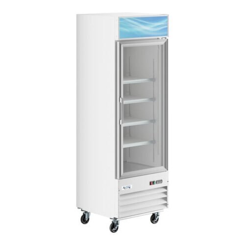 Avantco GDC-12F-HC 27" White Swing Glass Door Merchandiser Freezer with LED Lighting