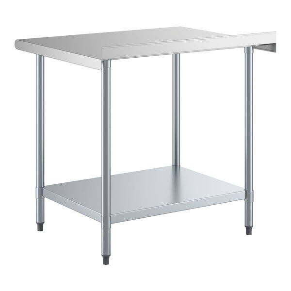 Steelton 30" x 36" 16 Gauge 430 Stainless Steel Work Table with Undershelf and 2" Backsplash 3 Steelton 30" x 36" 16 Gauge 430 Stainless Steel Work Table with Undershelf and 2" Backsplash