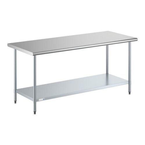 Steelton 30" x 72" 16 Gauge 430 Stainless Steel Work Table with Undershelf
