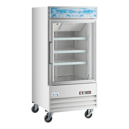 Avantco GDC-9F-HC 27" White Swing Glass Door Merchandiser Freezer with LED Lighting