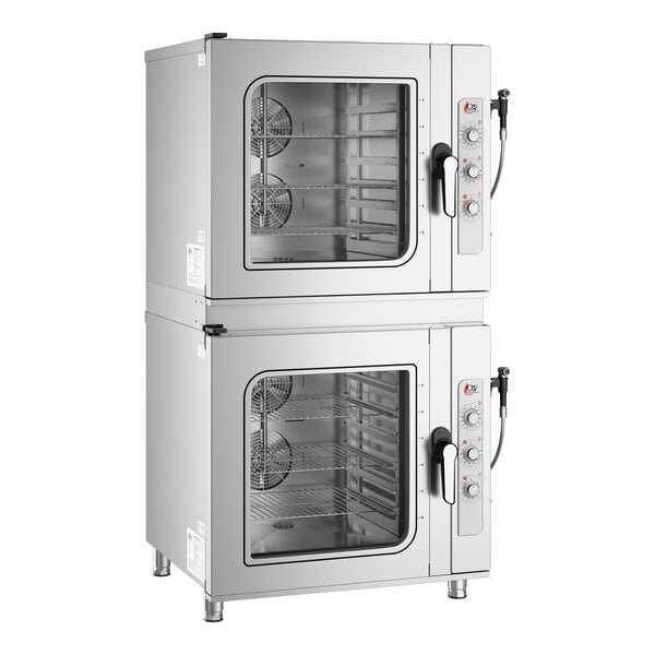 Cooking Performance Group 2OCB16I Double-Stacked 6 Pan Half Size Electric Combi Oven with Manual Controls - 208/240V, 3 Phase, 20.2 kW 1 Cooking Performance Group 2OCB16I Double-Stacked 6 Pan Half Size Electric Combi Oven with Manual Controls - 208/240V, 3 Phase, 20.2 kW