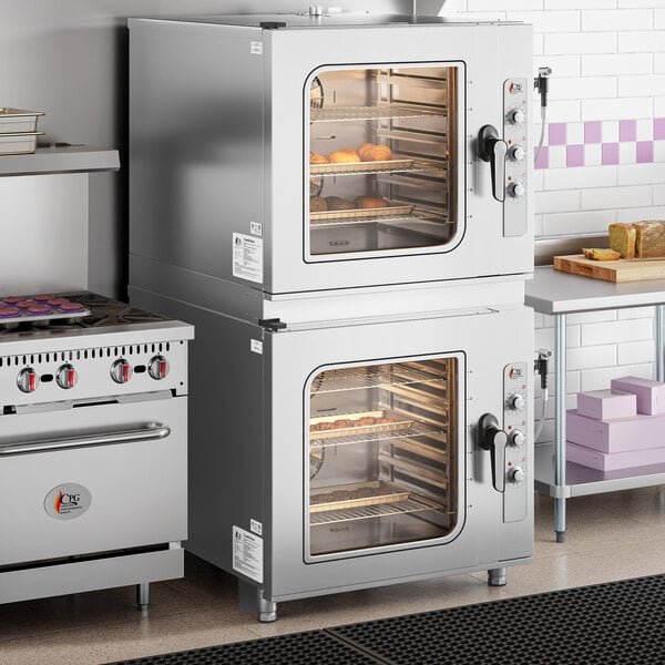 Cooking Performance Group 2OCB26I Double-Stacked 6 Pan Full Size Electric Combi Oven with Manual Controls - 208/240V, 3 Phase, 24 kW 1 Cooking Performance Group 2OCB26I Double-Stacked 6 Pan Full Size Electric Combi Oven with Manual Controls - 208/240V, 3 Phase, 24 kW