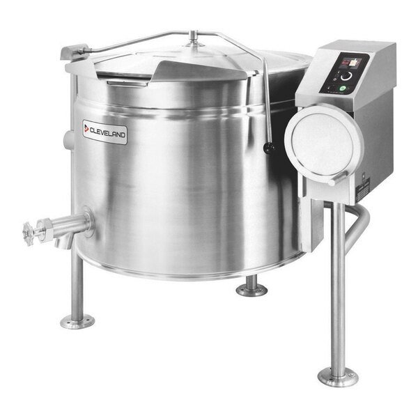 Cleveland KEL-40-TSH Short Series 40 Gallon Tilting Full Steam Jacketed Electric Kettle - 208/240V 1 Cleveland KEL-40-TSH Short Series 40 Gallon Tilting Full Steam Jacketed Electric Kettle - 208/240V