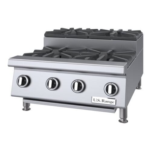 U.S. Range UTOG24-SU4 Liquid Propane Heavy-Duty 4 Burner Step-Up Countertop 24" Range - 104,000 BTU